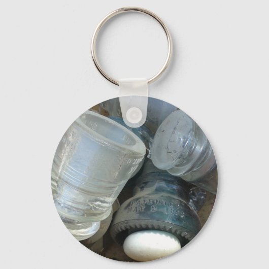 ヴィンテージ碍子とドアノブ キーホルダー (正面)