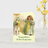 ヴィンテージ確認祝いSmノートカード カード (黄色い花)