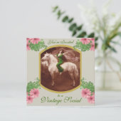 ヴィンテージ社会招待状とロマンチックはがき 招待状 (スタンド正面)