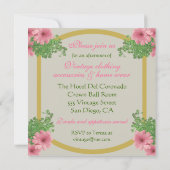 ヴィンテージ社会招待状とロマンチックはがき 招待状 (裏面)