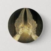 ヴィンテージ祈の天使がキリストを覆う 缶バッジ (正面)