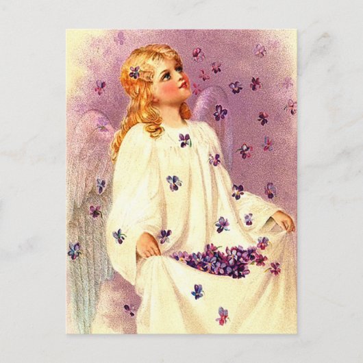 ヴィンテージ祈の天使の宗教復活祭 シーズンポストカード (正面)