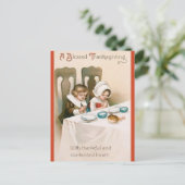 ヴィンテージ祈の子どもの感謝祭 ポストカード (スタンド正面)