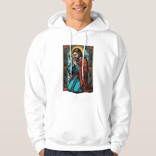 ヴィンテージ祈る宗教的人物ベクターTシャツデザイン パーカ (正面)