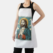 ヴィンテージ祈る救世主宗教Tシャツデザイン1 エプロン (インサイチュ)