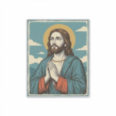 ヴィンテージ祈る救世主宗教Tシャツデザイン1 シール (正面)