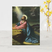 ヴィンテージ祈イエスキリスト カード (黄色い花)