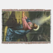ヴィンテージ祈イエスキリスト スローブランケット (正面)