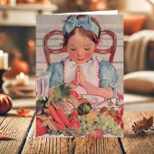 ヴィンテージ祈ガールの宗教上の感謝 シーズンカード