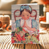 ヴィンテージ祈ガールの宗教上の感謝 シーズンカード