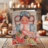 ヴィンテージ祈ガールの宗教上の感謝 シーズンカード