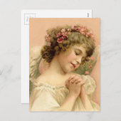 ヴィンテージ祈クリスマス天使 シーズンポストカード (正面/裏面)