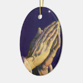 ヴィンテージ祈ハンズとベツレヘム セラミックオーナメント (左)