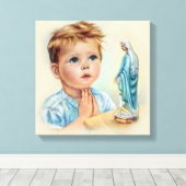 ヴィンテージ祈ーへ賛美ヴァージン・メアリー キャンバスプリント (インサイチュ (ウッドフロア))