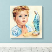 ヴィンテージ祈ーへ賛美ヴァージン・メアリー キャンバスプリント (インサイチュ (ウッドフロア))