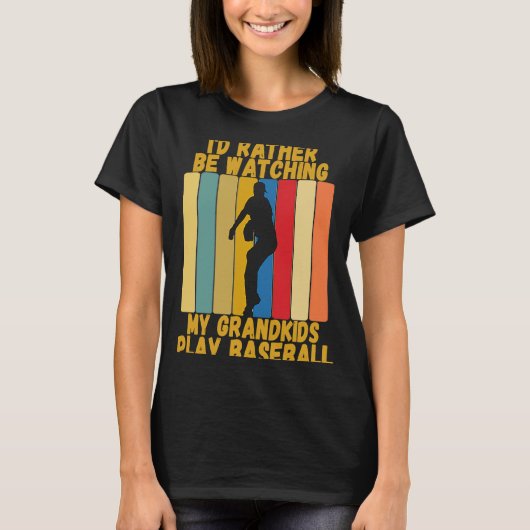 ヴィンテージ祖父母が孫バセバを見る Tシャツ (正面)