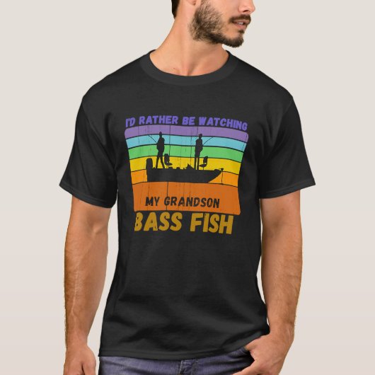 ヴィンテージ祖父母は孫のGo Bassを見る Tシャツ (正面)