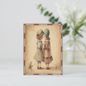 ヴィンテージ祝の友情が今シーズンかわいい シーズンポストカード (スタンド正面)