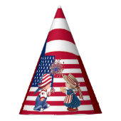 ヴィンテージ祝アメリカ国旗とキッズパーティー帽子 パーティーハット (正面)