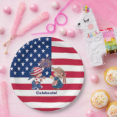 ヴィンテージ祝アメリカ国旗の紙プレート ペーパープレート (パーティー)
