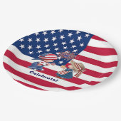 ヴィンテージ祝アメリカ国旗の紙プレート ペーパープレート (アングル)