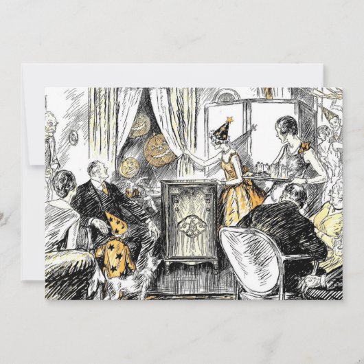 ヴィンテージ祝パーティーオールドハファッションドロウィン 招待状 (正面)