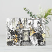 ヴィンテージ祝パーティーオールドハファッションドロウィン 招待状 (スタンド正面)