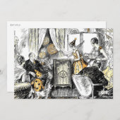 ヴィンテージ祝パーティーオールドハファッションドロウィン 招待状 (正面/裏面)