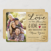 ヴィンテージ神の愛の休日フォトカード シーズンカード (正面/裏面)