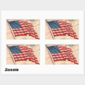 ヴィンテージ神の祝福アメリカ国旗 長方形シール (シート)