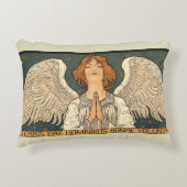 ヴィンテージ神祈天使と金ゴールド アクセントクッション (正面)