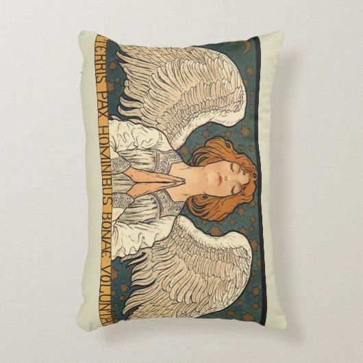 ヴィンテージ神祈天使と金ゴールド アクセントクッション (正面(垂直))