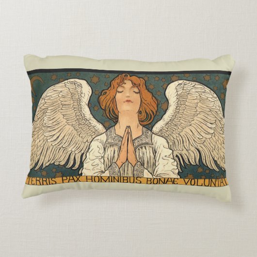 ヴィンテージ神祈天使と金ゴールド アクセントクッション (裏面)