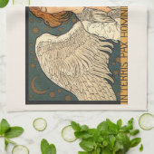 ヴィンテージ神祈天使と金ゴールド キッチンタオル (折り畳み)