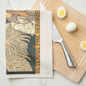 ヴィンテージ神祈天使と金ゴールド キッチンタオル (四つ折り)