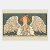 ヴィンテージ神祈天使と金ゴールド ラッピングペーパーシート (正面)