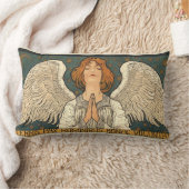 ヴィンテージ神祈天使と金ゴールド ランバークッション (ブランケット)