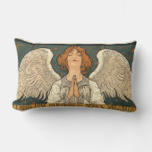 ヴィンテージ神祈天使と金ゴールド ランバークッション (正面)