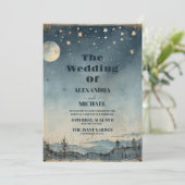 ヴィンテージ神秘的なブルーサンムーン結婚ズ 招待状 (スタンド正面)