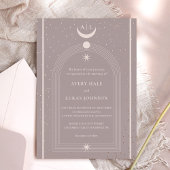 ヴィンテージ神秘的な天結婚人 箔招待状