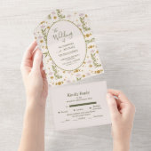 ヴィンテージ神秘結婚植物学 オールインワン招待状 (貼ってはがせる)