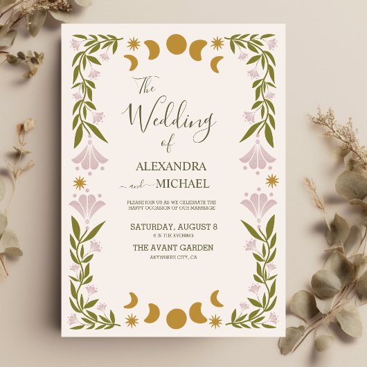 ヴィンテージ神秘結婚植物学 招待状