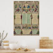 ヴィンテージ神聖ローマカトリック信仰インフォグラフィック ポスター (キッチン)
