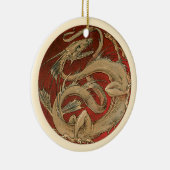 ヴィンテージ神話ゴールデンアジアドラゴン セラミックオーナメント (右)
