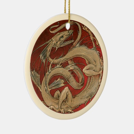 ヴィンテージ神話ゴールデンアジアドラゴン セラミックオーナメント (右)