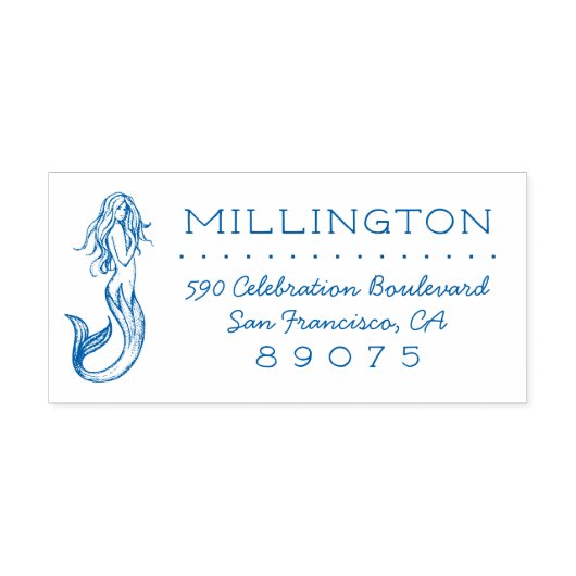 ヴィンテージ神話マーメイド差出人住所 セルフインキングスタンプ (デザイン)