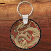 ヴィンテージ神話、アンティークゴールデンアジアドラゴン キーホルダー (正面)