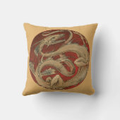 ヴィンテージ神話、アンティークゴールデンアジアドラゴン クッション (裏面)