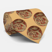 ヴィンテージ神話、アンティークゴールデンアジアドラゴン ネクタイ (ロール)