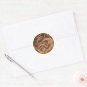 ヴィンテージ神話、アンティークゴールデンアジアドラゴン ラウンドシール (封筒)